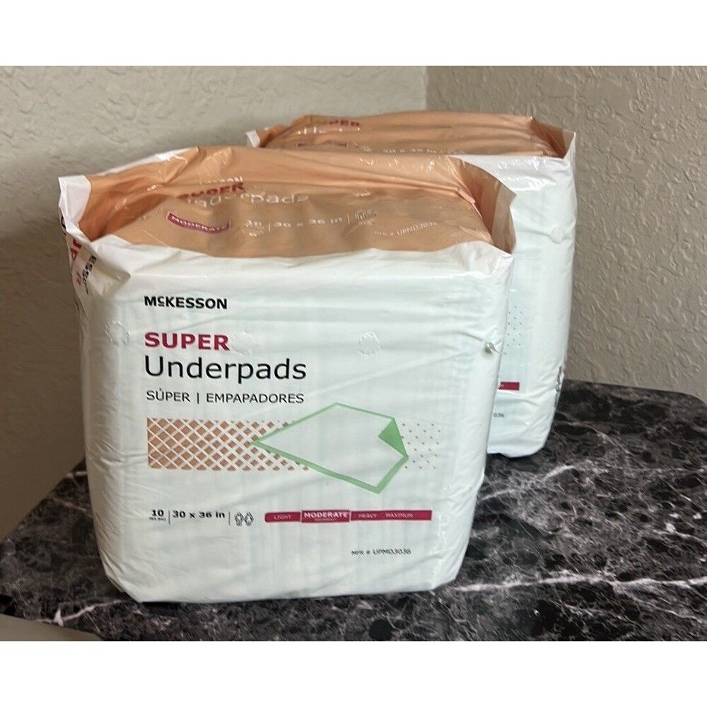 20 McKesson Moderate Absorbency Adult Bed Pad Disposable Underpads 30"x 36"